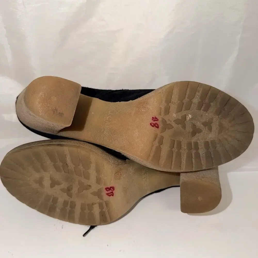 J.Crew Black Suede Lace-Up Block Heel Ankle Booties Sz 10 Chukka Desert Boot JB2